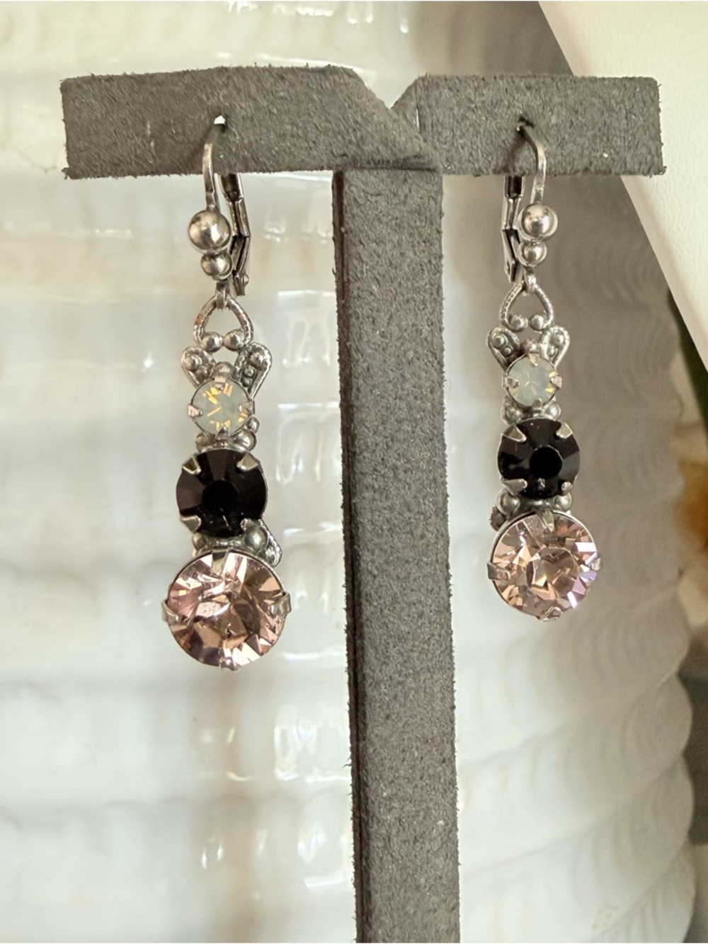 Sorrelli Crystal Dangle Silver Tone  Earrings